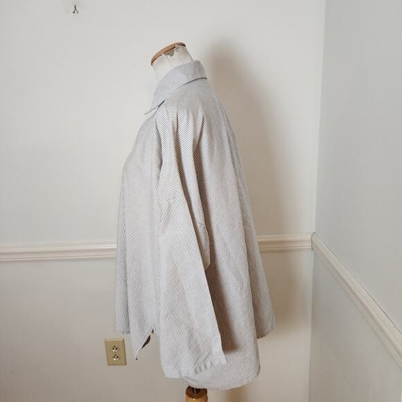 FLAW Planet by Lauren G Shirt One Size Womens Oversized Stripe Lagenlook Top - Picture 6 of 16